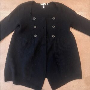 Vince Black Ribbed cardigan sweater